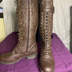 Wild Diva women’s lace up knee high boots